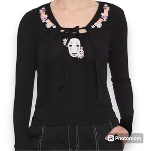 Studio Ghibli Spirited Away No-Face Tie-Front Cami & Cardigan Set
